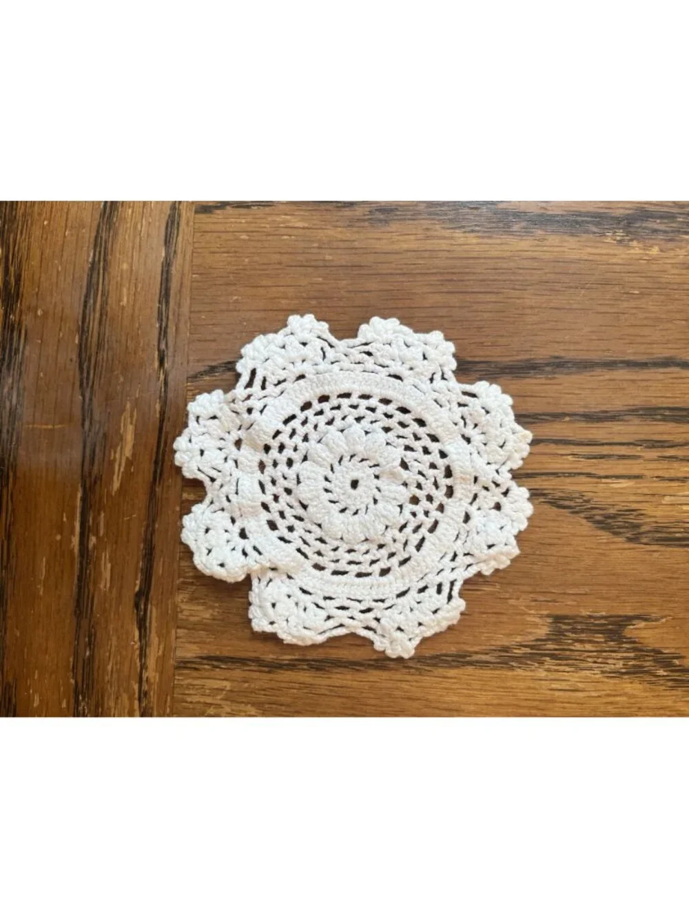 mall Charming Vintage White Handmade Crocheted Doily Cotton Scallop 5